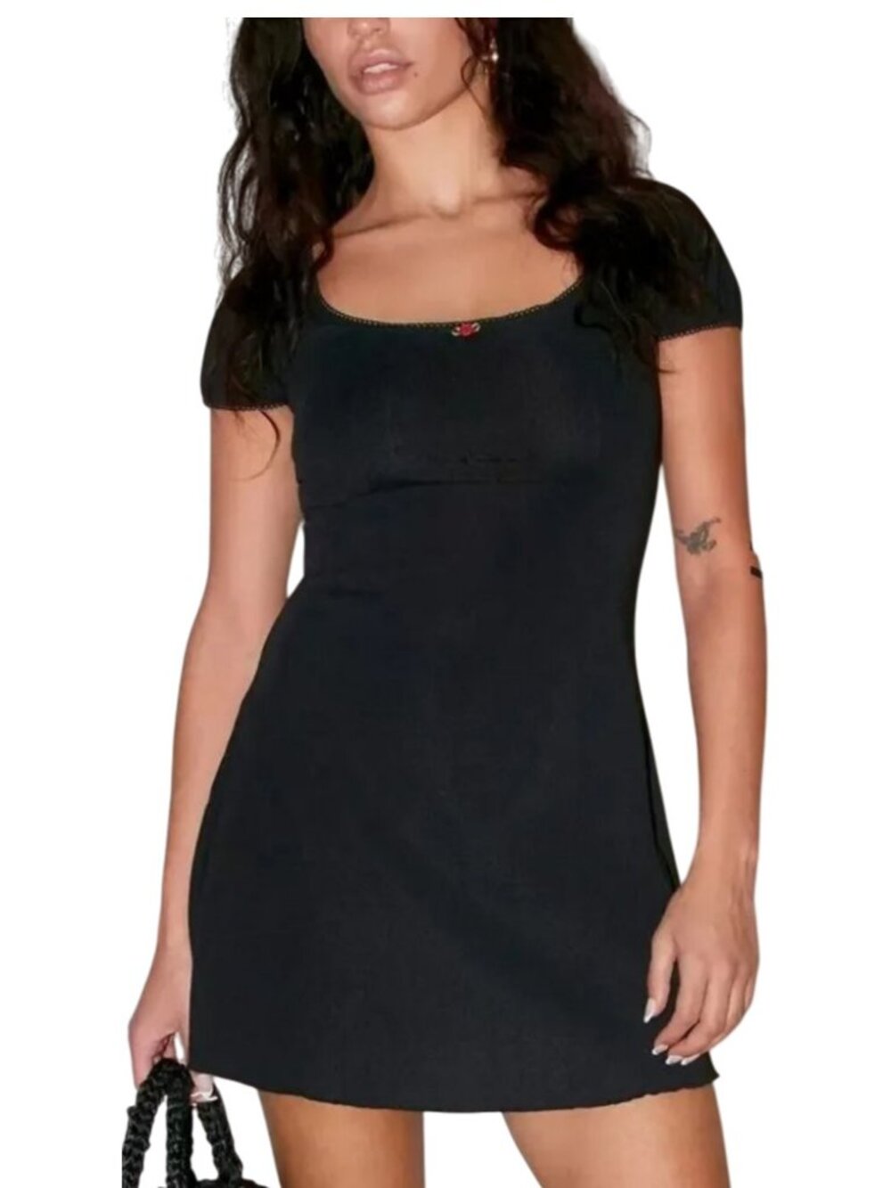 Frankies Bikinis Square Neck Mini Dress L